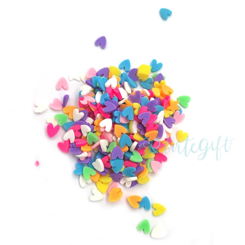 Coração Fimo Fatiado  10 Gramas