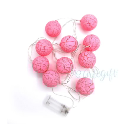 Cordão Bolas Craqueladas Rosa