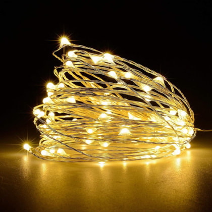 Cordão de Led Fio de Fada - Amarelo - 5 Metros