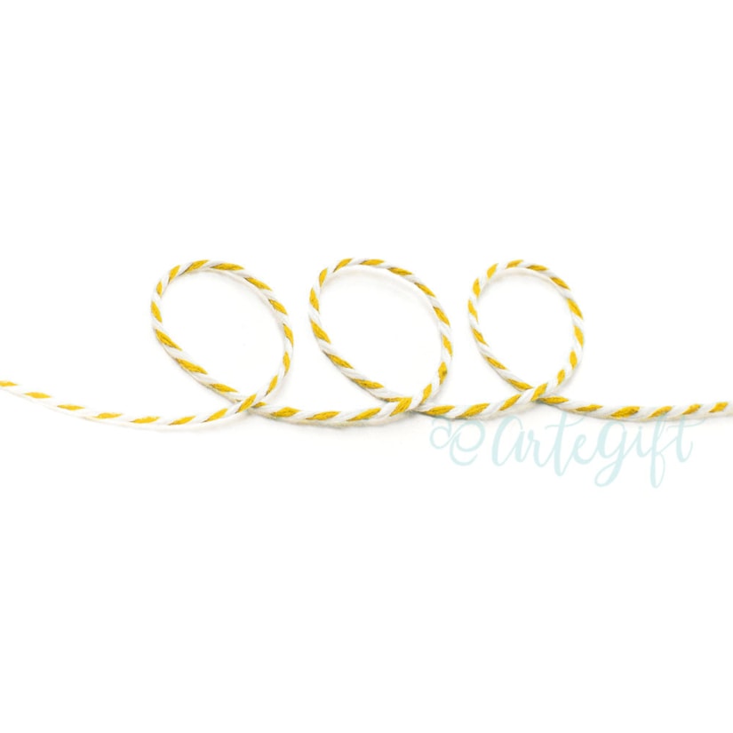 Cordão Twine Amarelo e  Branco