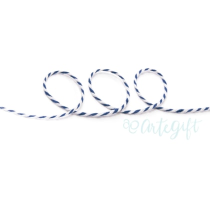 Cordão Twine Azul e  Branco