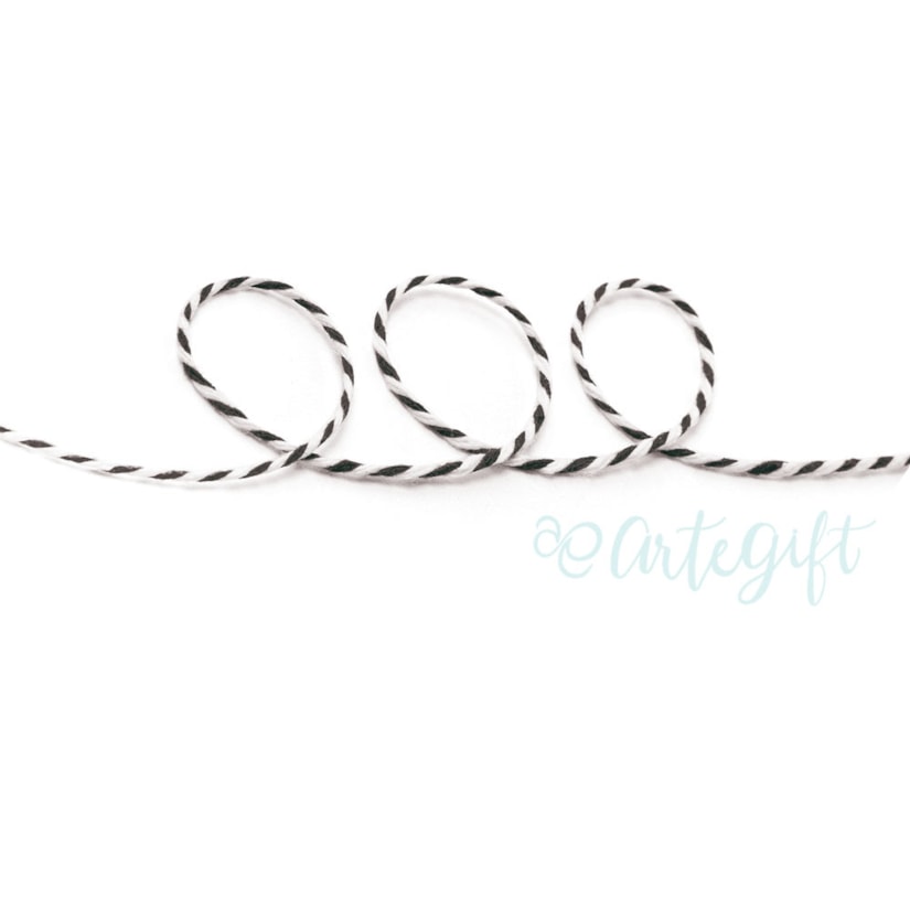 Cordão Twine Preto e Branco