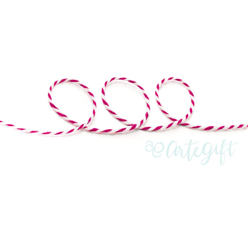Cordão Twine Rosa e Branco