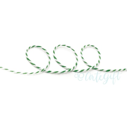 Cordão Twine Verde e  Branco