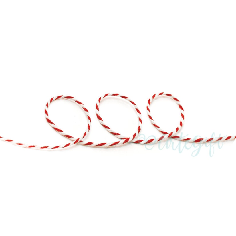 Cordão Twine Vermelho e Branco