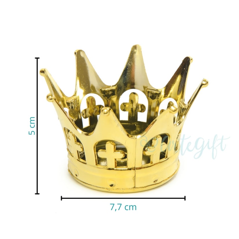 Coroa Vazada Dourada  Pacote Com 12 Unidades