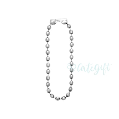 Corrente de Bolinha Para Chaveiro Prata