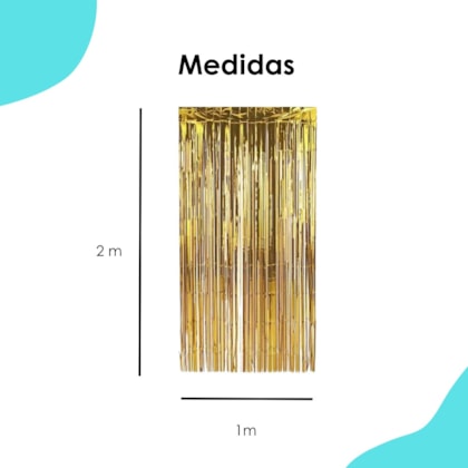 Cortina Metalizada Dourada