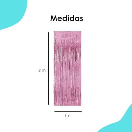 Cortina Metalizada Rosa