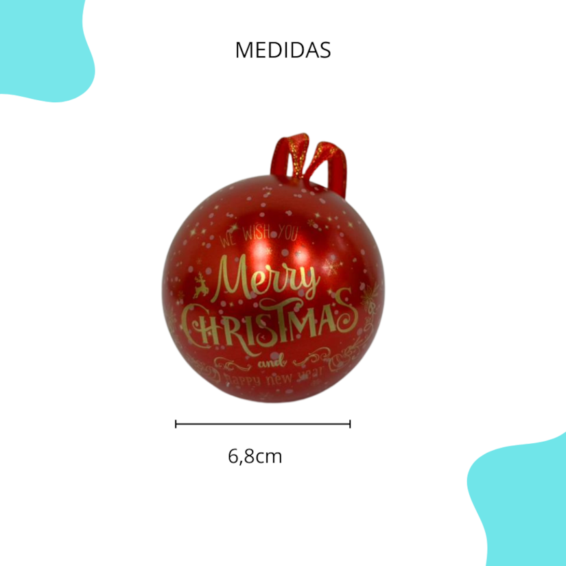 Esfera De Metal Natal Red