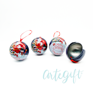 ESFERA DE METAL PAPAI NOEL AZUL - NATAL
