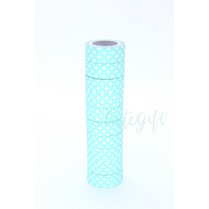 Fita Dec. Poa  Azul Tiffany - Kit Com 10 Unidades