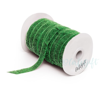 Fita Lurex 2Cm Verde Floresta- Rolo Com 45,7 Metros