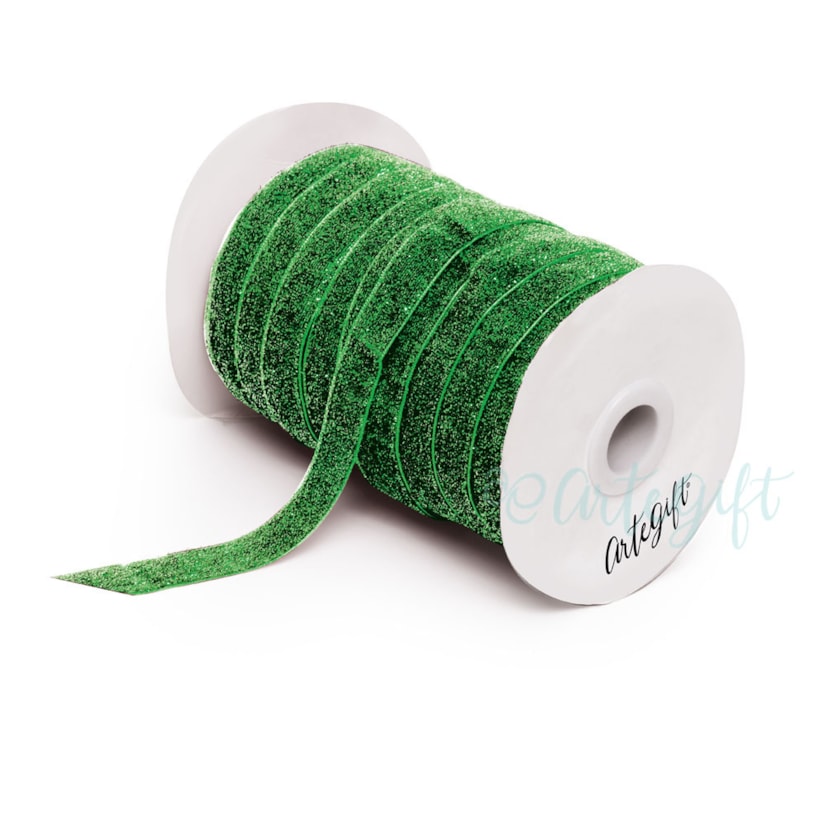 Fita Lurex 2Cm Verde  Floresta- Rolo Com 45,7 Metros