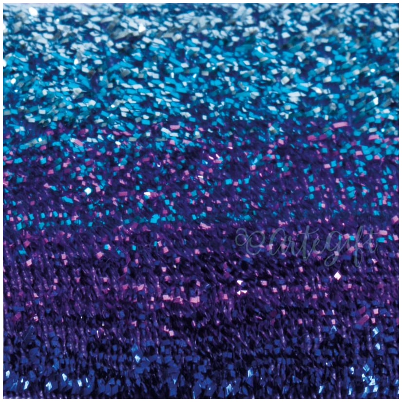 Fita Lurex 4CM Azul Gradiente - Rolo C/ 22,8Metros