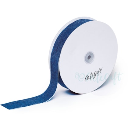 Fita Lurex 4CM Azul Soberano - Rolo C/ 22,8Metros