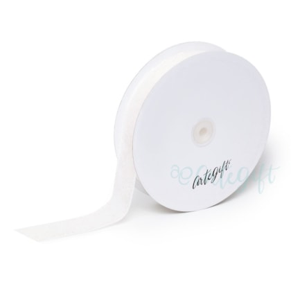 Fita Lurex 4CM Branca Nacarada - Rolo C/ 22,8Metros