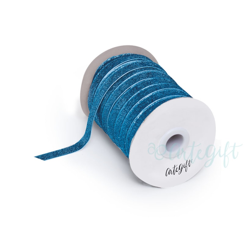 Fita Lurex Azul Soberano - Rolo  Com 45,7 Metros