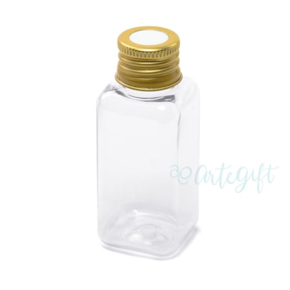 Frasco PET Quadrado 40ML Tampa Com Furo