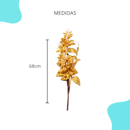 Galho Berries Dourado 68CM