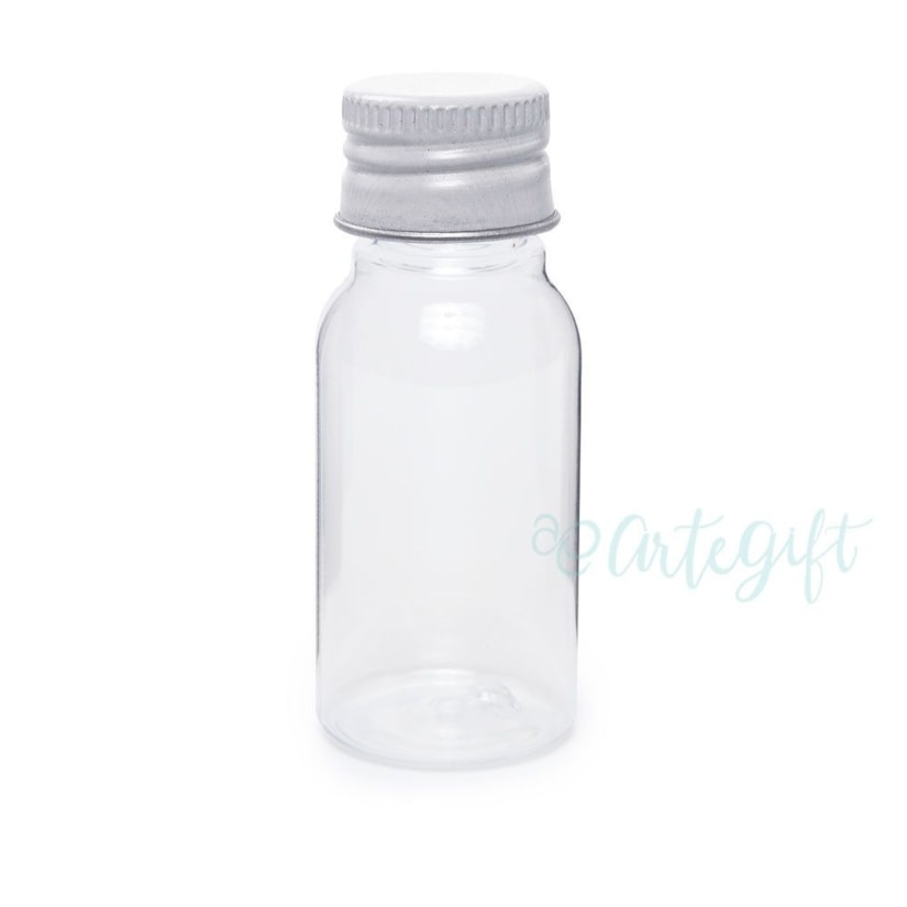 GARRAFA PET 45ML CILÍNDRICO TAMPA BRANCA - PACOTE COM 10 UNIDADES