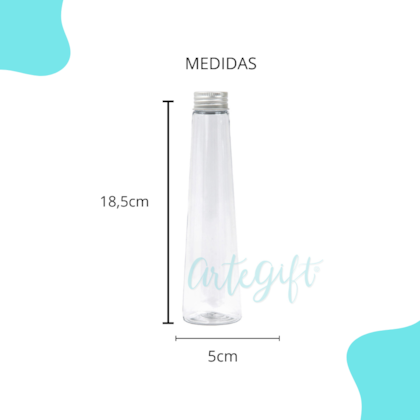 Garrafa Slim 200ML Tampa Prata