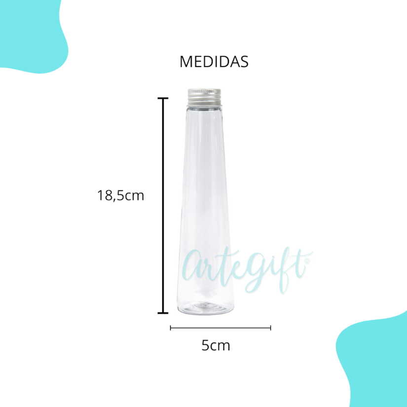 Garrafa Slim 200ML Tampa Prata