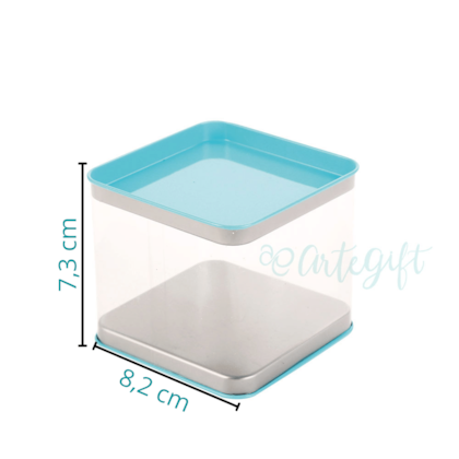 Lata Acetato Quadrada Azul