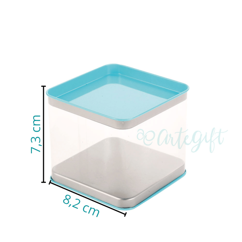 Lata Acetato Quadrada Azul