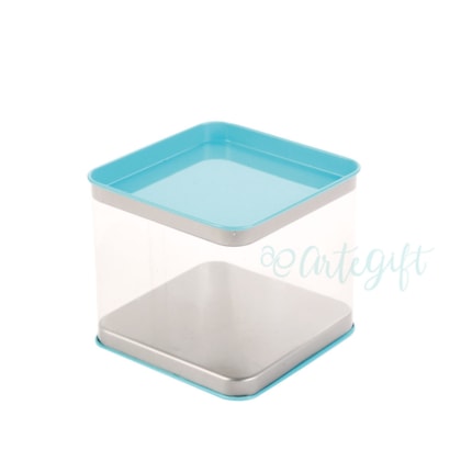 Lata Acetato Quadrada Azul