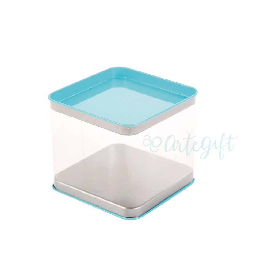 Lata Acetato Quadrada Azul