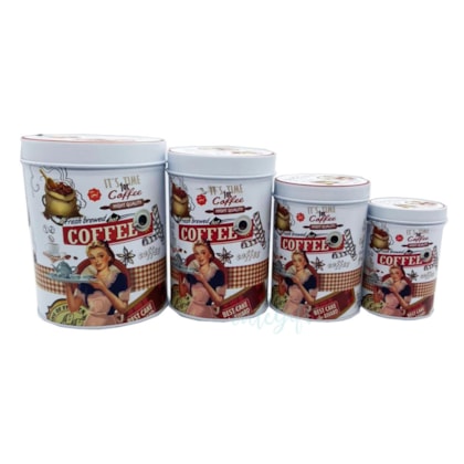 Lata Alta Redonda White Coffee - Kit 4 Unidades
