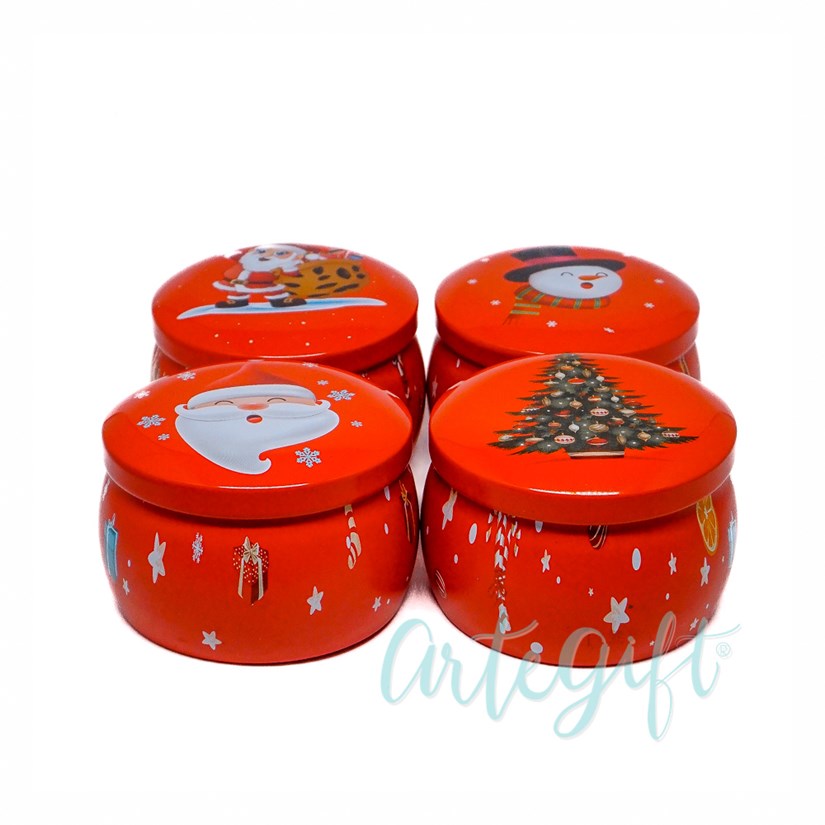 LATA NATAL CANDLE RED COLLECTION - PACOTE COM 4 UNIDADES