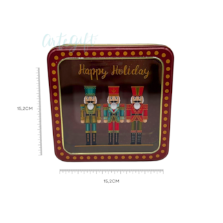Lata Natal - Quadrada Quebra Nozes Visor