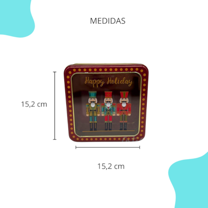 Lata Natal - Quadrada Quebra Nozes Visor