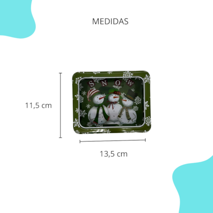 Lata Natal - Retangular Boneco de Neve Visor