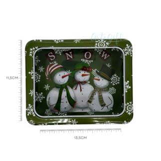 Lata Natal - Retangular Boneco de Neve Visor