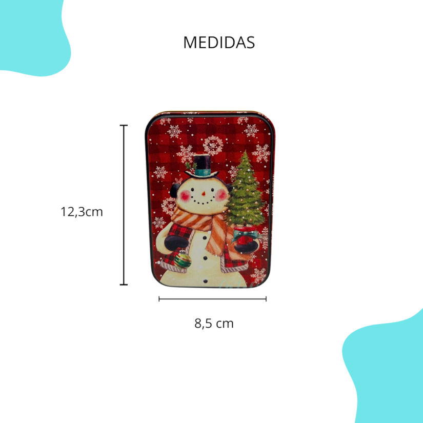 Lata Natal - Retangular Snow Man Tree