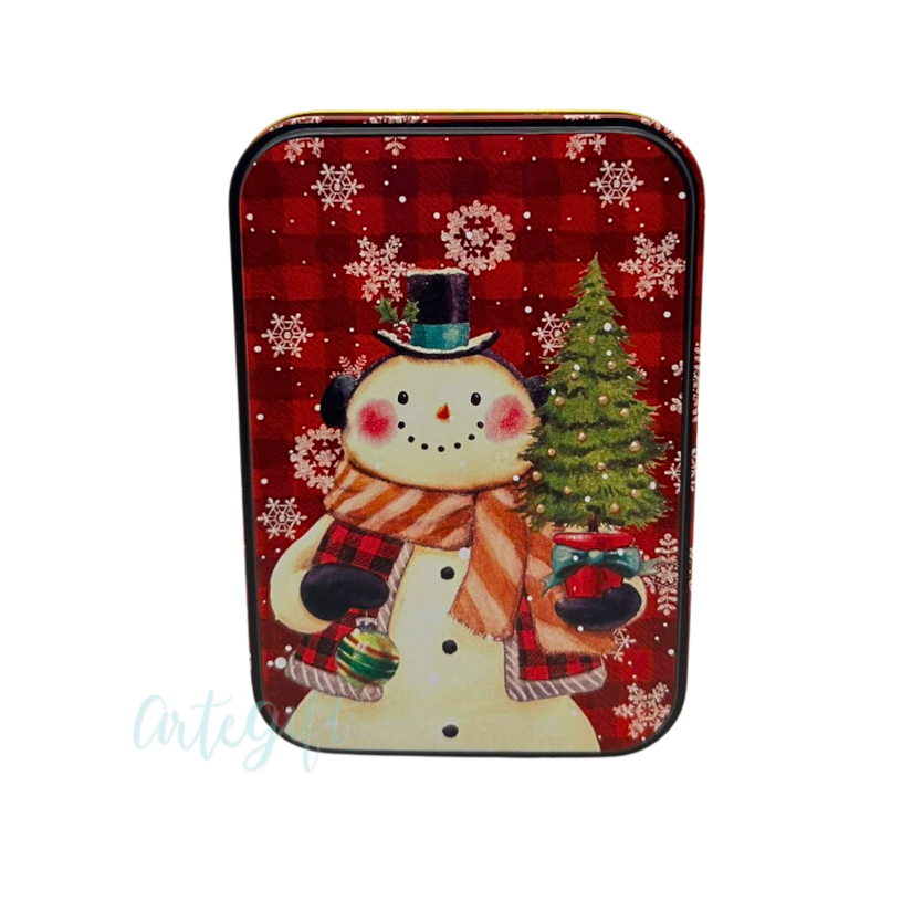 Lata Natal - Retangular Snow Man Tree