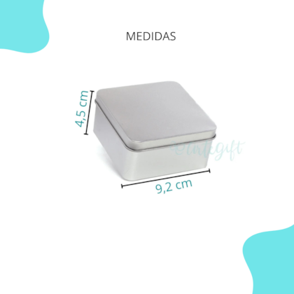 Lata Quadrada Prata 9x9x4