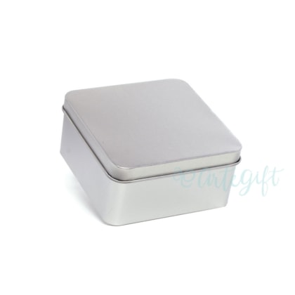 Lata Quadrada Prata 9x9x4
