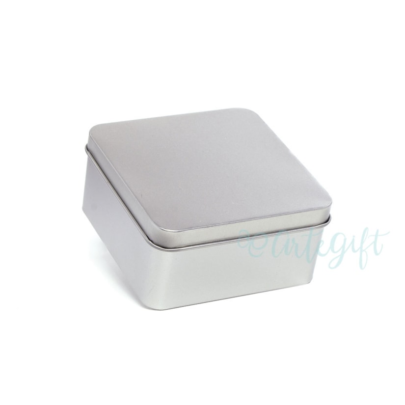 Lata Quadrada Prata 9x9x4
