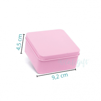 Lata Quadrada Rosa 9x9x4