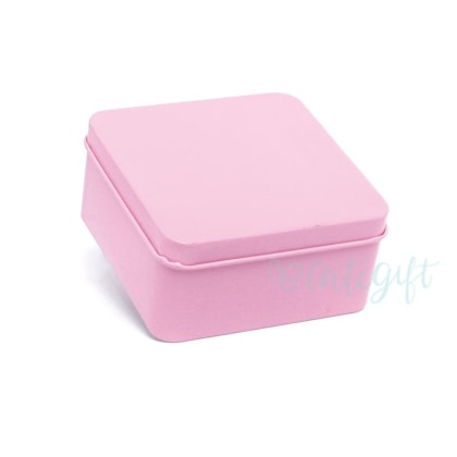 Lata Quadrada Rosa 9x9x4