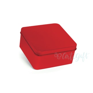 Lata Quadrada Vermelha 9x9x4