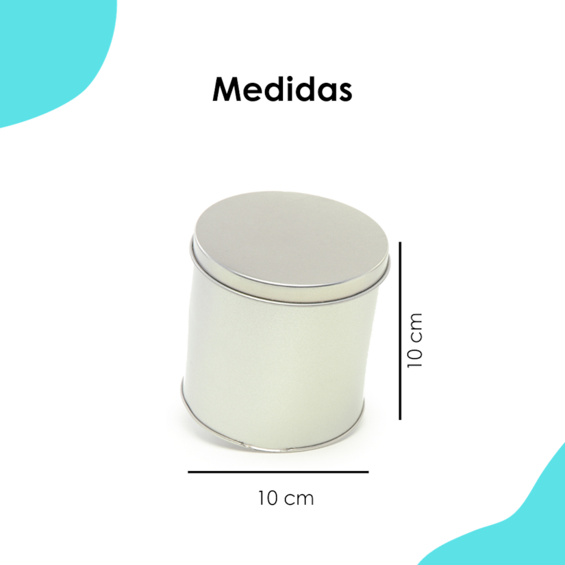 Lata Redonda Alta Prata 10x10