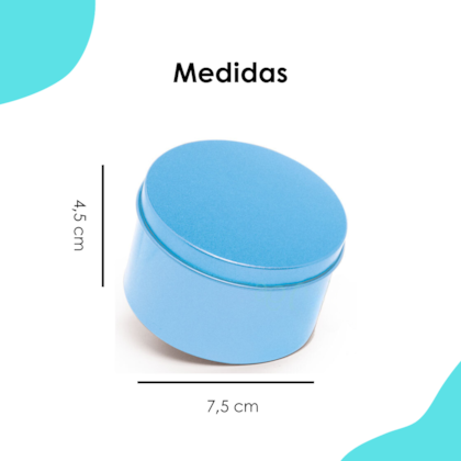 Lata Redonda Azul Claro  7,5x4CM