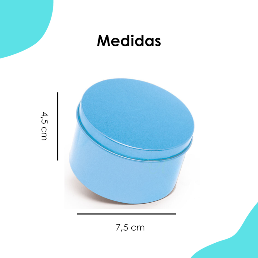 Lata Redonda Azul Claro 7,5x4CM