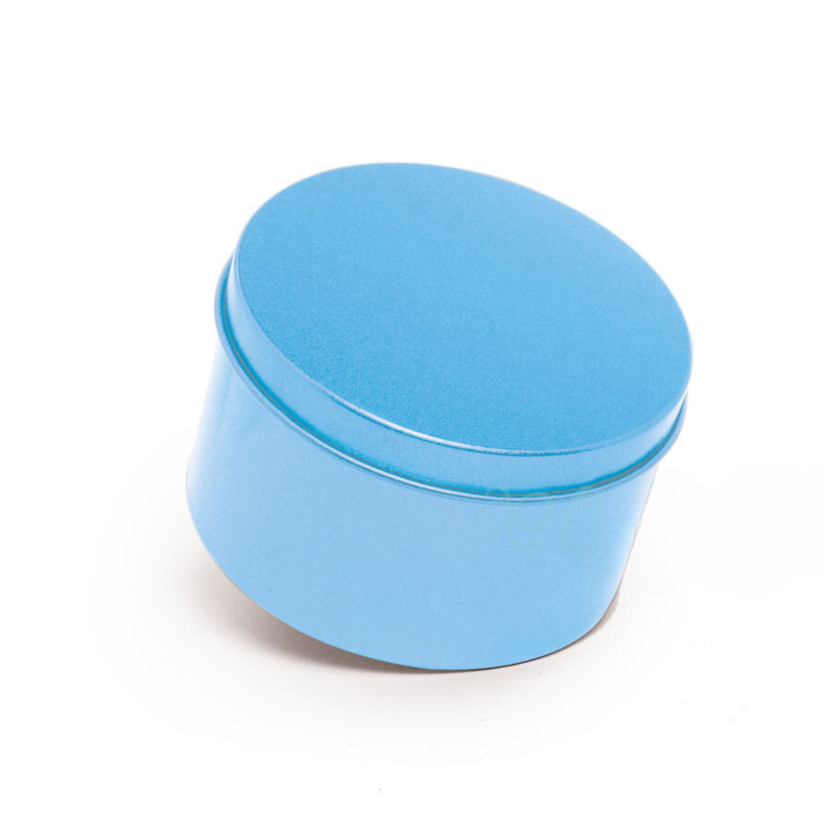 Lata Redonda Azul Claro 7,5x4CM