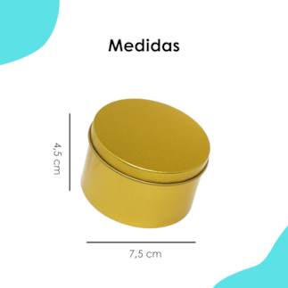 Lata Redonda Ouro 7,5x4
